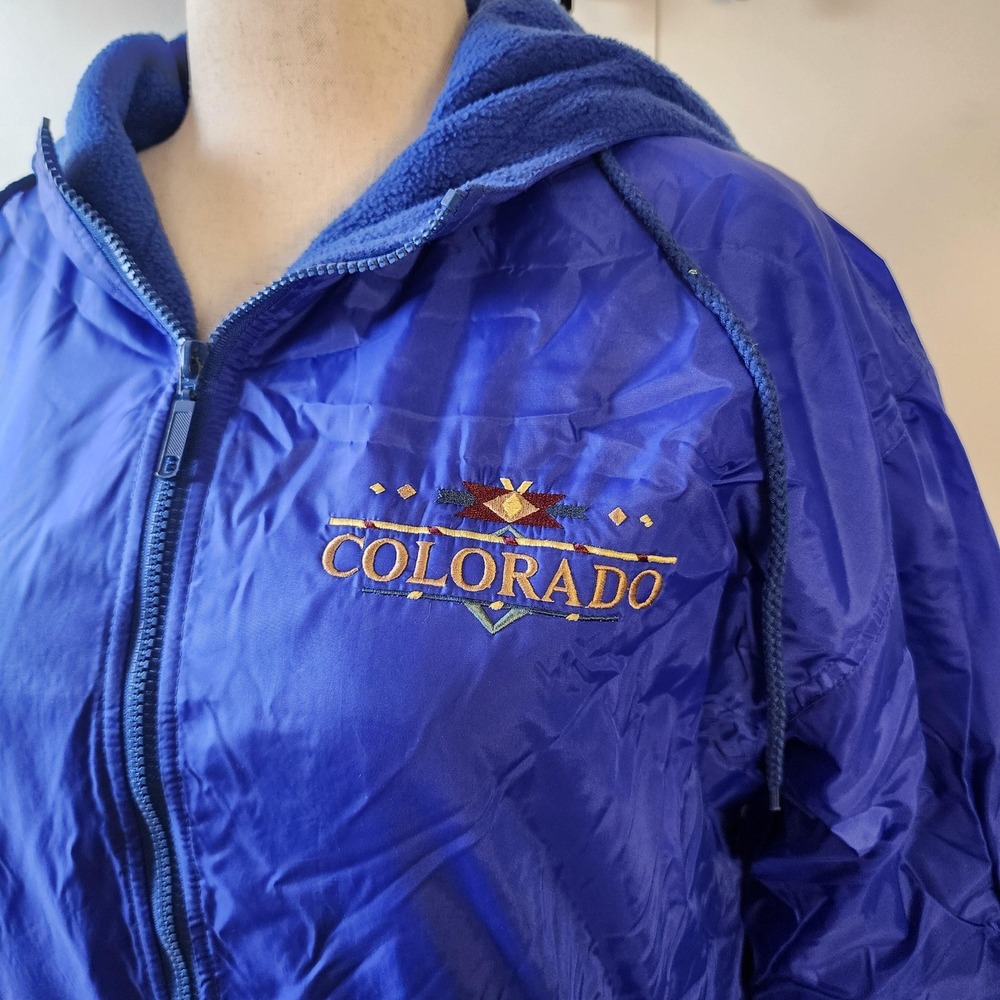 Blue Colorado embroidered vintage VOS Sports jacket, unisex zip up coat